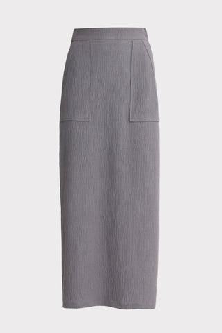 Summer Crinkled Sleeveless Top & Long Skirt Two-Piece Set - Grey