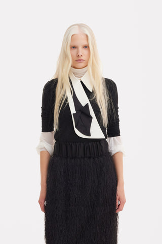 Textured Pile Column Midi Skirt – Black