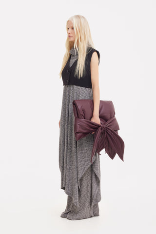 Two-Piece Set Knit Dress And Pants Grey Melange