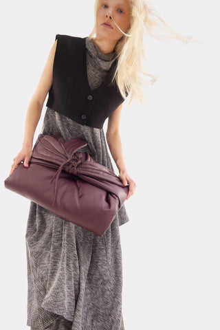 Two-Piece Set Knit Dress And Pants Grey Melange
