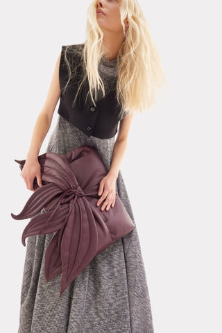 Two-Piece Set Knit Dress And Pants Grey Melange