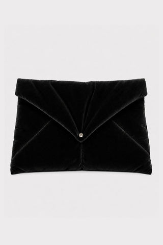 Velvet Envelope Clutch Bag Black