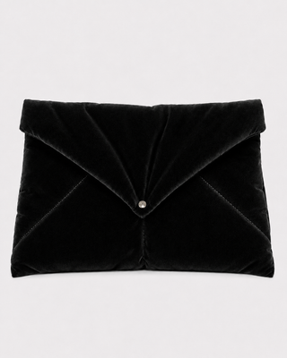 Velvet Envelope Clutch Bag Black