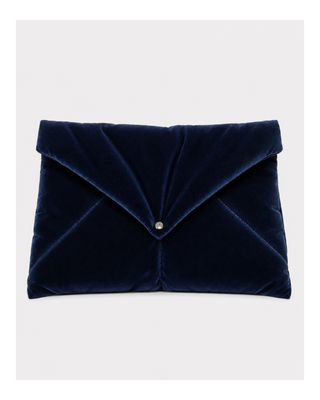 Velvet Envelope Clutch Bag Navy