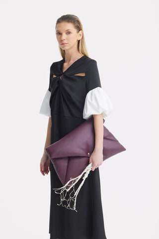 Versatile Chic Work Dress With Puff Sleeves - Black