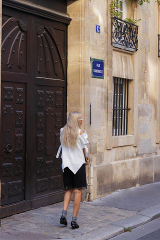 Evening Open Shoulder Blouse White