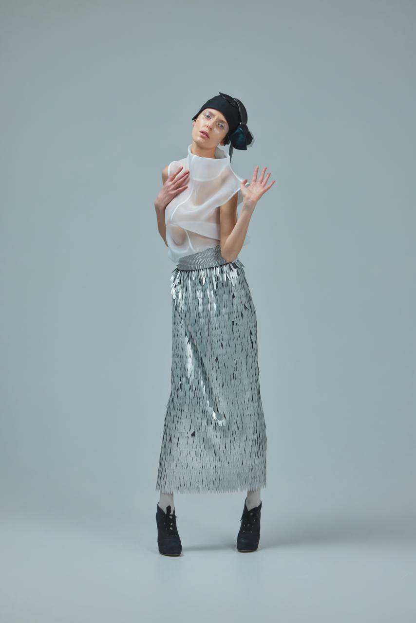Party Straight Maxi Sequin Skirt Silver – Julia Allert