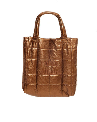 Bronze Vinyl Quilted Bag by Julia Allert