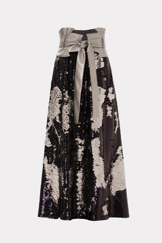 A-Line Midi Skirt With Double-Sided Sequins