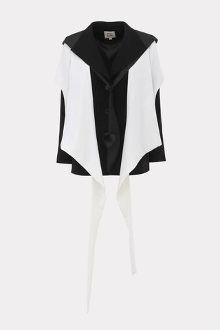 Architectural Contrast Layered Blazer – Black & White