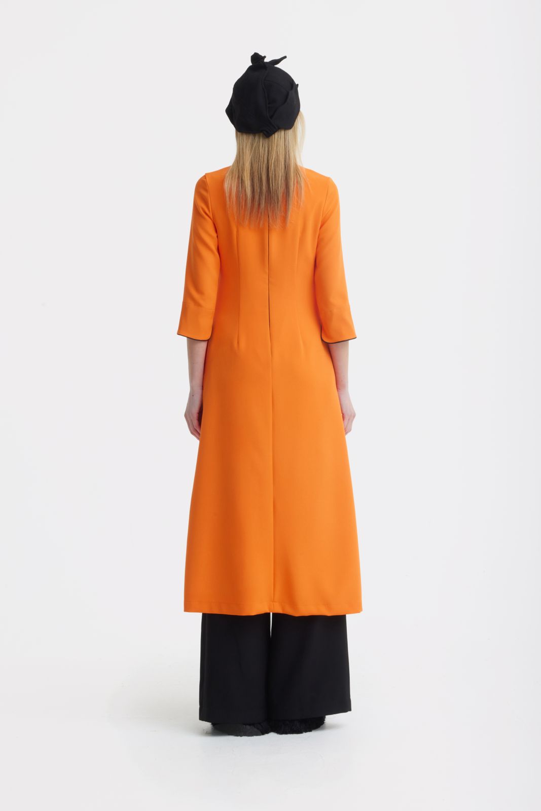 Art-Inspired Semi-Fitted Three-Quarter Sleeves Dress Orange Julia Allert Art-Inspired Semi-Fitted Three-Quarter Sleeves Dress Orange Julia Allert