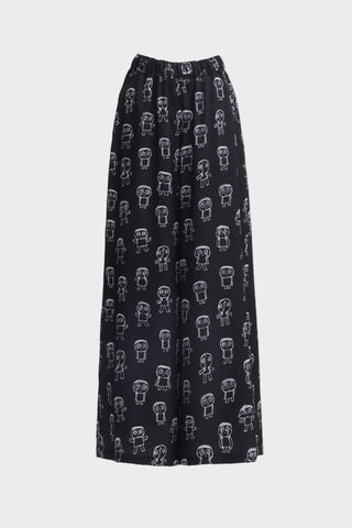 Art Print Bomber Jacket & Wide-Leg Palazzo Co-Ord Set – Black - Julia Allert