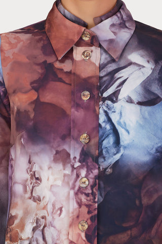 Artistic Design Long-Sleeve Shirt Abstract Print Brown - Julia Allert