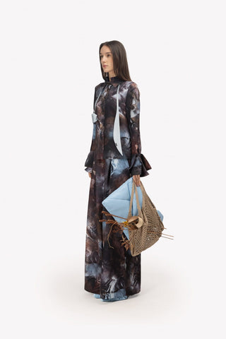 Artistic Design Long-Sleeve Shirt Abstract Print Brown - Julia Allert