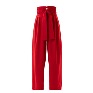 Red High Waist Straight Leg Culottes