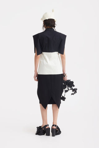 Asymmetric Colour Block Top - Black & White - Julia Allert