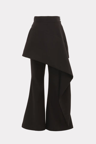 Asymmetric Overlay Flared Trousers Black - Julia Allert