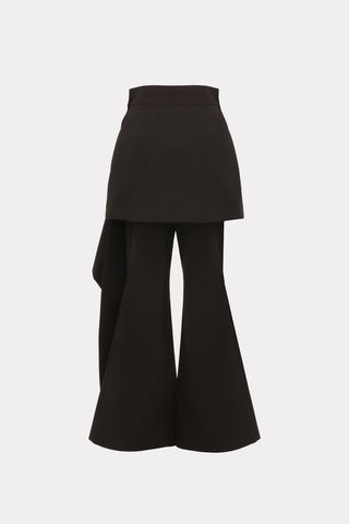Asymmetric Overlay Flared Trousers Black - Julia Allert