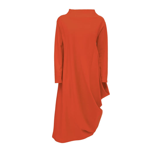 Asymmetrical Jersey Dress Orange