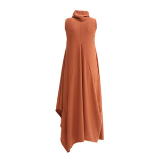 Asymmetrical Sleeveless Long Dress Terracotta