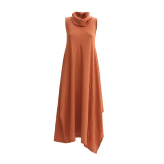 Asymmetrical Sleeveless Long Dress Terracotta