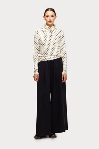 Basic Long Sleeve Top Polka Dot Beige - Julia Allert
