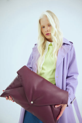 Belted Classic Longline Trench Coat – Lilac - Julia Allert