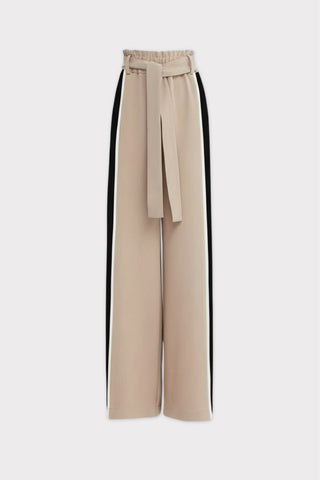 Belted High Waist Wide Leg Pants – Beige - Julia Allert