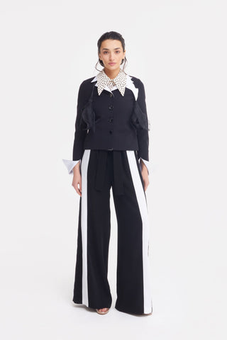 Belted High Waist Wide Leg Pants – Black - Julia Allert