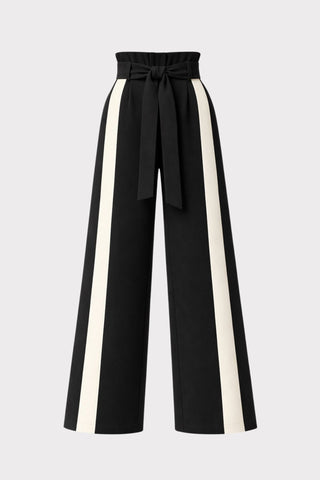 Belted High Waist Wide Leg Pants – Black - Julia Allert