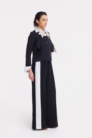 Belted High Waist Wide Leg Pants – Black - Julia Allert