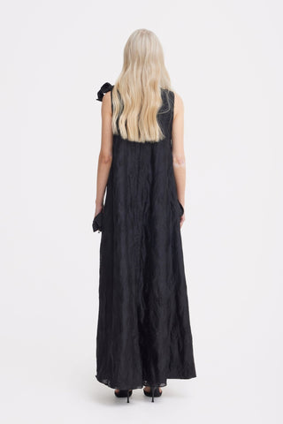 Black A-Line Flower Maxi Dress – Couture Gown - Julia Allert