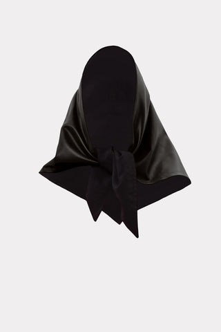 Black Faux Leather Shawl Scarf