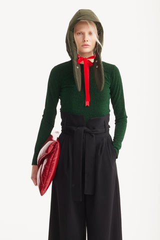 Black High Waist Long Wide Leg Trousers - Julia Allert
