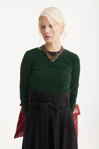 Black High Waist Long Wide Leg Trousers - Julia Allert