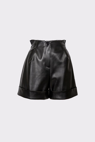 Faux Leather Shorts Black