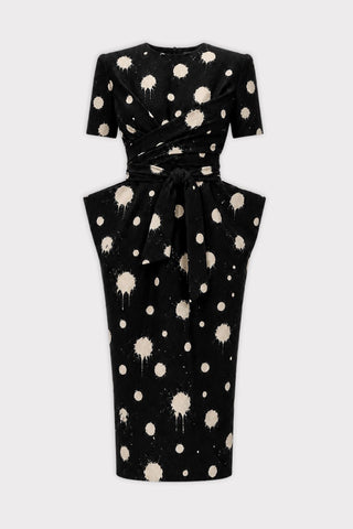 Black Polka Dot Midi Dress With Belt – Capsule Edition - Julia Allert