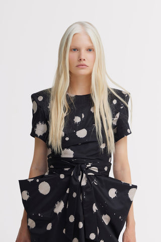 Black Polka Dot Midi Dress With Belt – Capsule Edition - Julia Allert