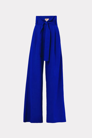 Blue High Waist Long Wide Leg Trousers - Julia Allert
