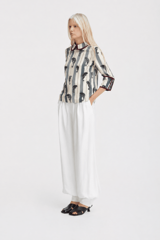 Blue Striped Chameleon Blouse With Cuffs - Capsule Edition - Julia Allert