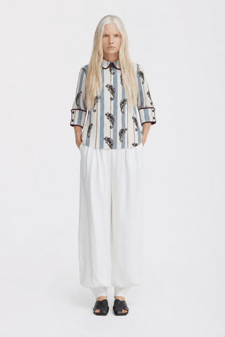 Blue Striped Chameleon Blouse With Cuffs - Capsule Edition - Julia Allert