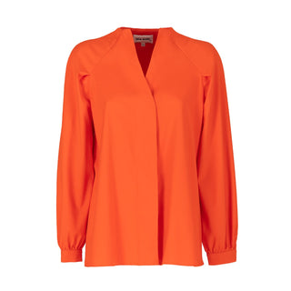 Button Down Long Sleeve Shirt Orange