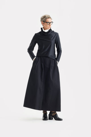 Casual A-Line Maxi High Waist Skirt Black - Julia Allert