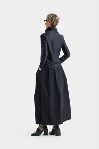 Casual A-Line Maxi High Waist Skirt Black - Julia Allert
