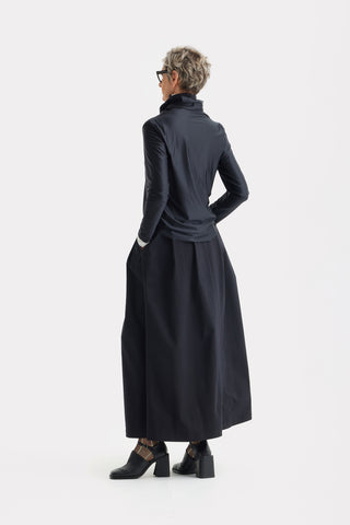 Casual A-Line Maxi High Waist Skirt Black