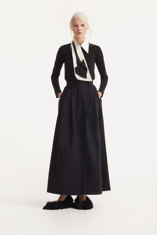 Detachable Shirt Collar With Sculptural Tie White