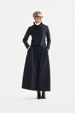 Casual A-Line Maxi High Waist Skirt Black
