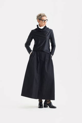 Casual A-Line Maxi High Waist Skirt Black