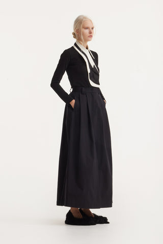 Detachable Shirt Collar With Sculptural Tie White