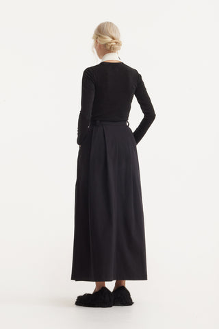 Fitted Long Sleeve Top Black Lurex